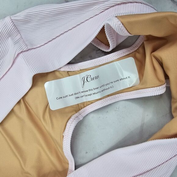 J Crew Swim Bottom Pink Cross Front Bikini High Rise Cut Cheeky Suit BE812 - Picture 9 of 10